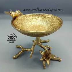 ظروف پذیرایی آلومینیومی مدل ریشه گل طلایی