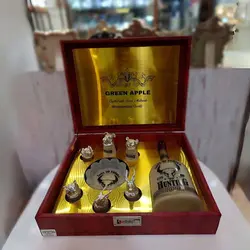 شات خوری کله حیوانات با بطری و جعبه چرمی