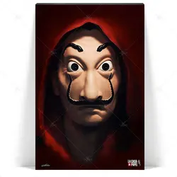 تابلو شاسی آواویز مدل ماسک سالوادور دالی سریال Money Heist خانه کاغذی کد 4G477