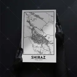 تابلو شاسی آواویز مدل نقشه شیراز کد Avaviz-Map-4G1312