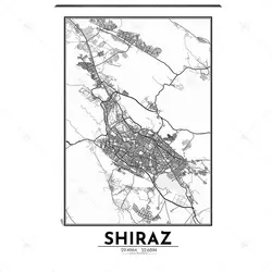 تابلو شاسی آواویز مدل نقشه شیراز کد Avaviz-Map-4G1312