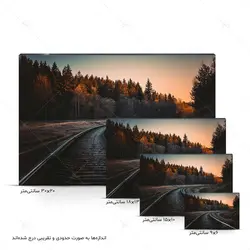 تابلو شاسی طرح ریل قطار در جنگل پاییزی کد 4G-AVZ-6017