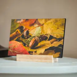 تابلو شاسی طرح بلوط در میان برگ‌های پاییزی کد 4G-AVZ-6013