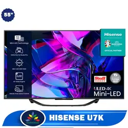 قیمت تلویزیون هایسنس U7K - خرید تلویزیون یولد Mini LED 55U7K