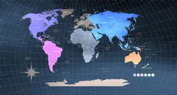 پوستر دیواری نقشه جهان خاص W10131600 - خرید با قیمت مناسب - والینو