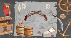 پوستر دیواری پسرانه دزدان دریایی W10138700 - خرید با قیمت مناسب - والینو