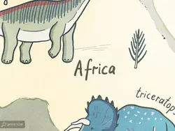 پوستر دیواری کودک نقشه دایناسور W10149400 - خرید با قیمت مناسب - والینو