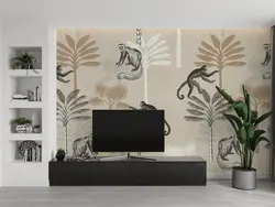 کاغذ دیواری طرح میمون و درخت W10187500 - خرید با قیمت مناسب - والینو