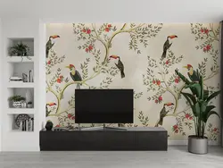 کاغذ دیواری طرح برگ و پرنده W10187000 - خرید با قیمت مناسب - والینو