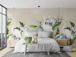 کاغذ دیواری گل و طاووس W10190600 - خرید با قیمت مناسب - والینو