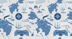 پوستر دیواری کودک نقشه دریایی W10198400 - خرید با قیمت مناسب - والینو