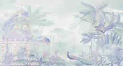 کاغذ دیواری طرح طاووس و درخت W10210100 - خرید با قیمت مناسب - والینو