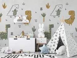 پوستر دیواری کودک طرح دایناسور W10211500 - خرید با قیمت مناسب - والینو