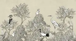 کاغذ دیواری کلاسیک برگ پرنده W10234600 - خرید با قیمت مناسب - والینو