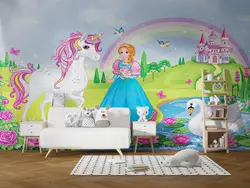 پوستر دیواری پرنسس اسب تک شاخ W10269000 - خرید با قیمت مناسب - والینو