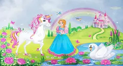 پوستر دیواری پرنسس اسب تک شاخ W10269000 - خرید با قیمت مناسب - والینو