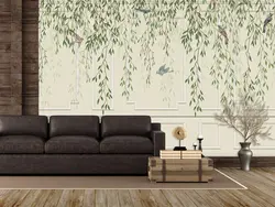 پوستر دیواری طرح گچبری و برگ W12013800 - خرید با بهترین قیمت - والینو