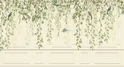 پوستر دیواری طرح گچبری و برگ W12013800 - خرید با بهترین قیمت - والینو