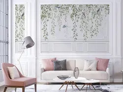 پوستر دیواری طرح گچبری و برگ W12013830 - خرید با بهترین قیمت - والینو