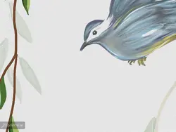 پوستر دیواری طرح گچبری و برگ W12013830 - خرید با بهترین قیمت - والینو