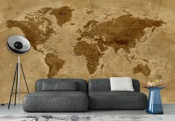 پوستر دیواری نقشه جهان قدیمی W10014000 - خرید با بهترین قیمت - والینو