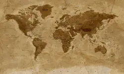 پوستر دیواری نقشه جهان قدیمی W10014000 - خرید با بهترین قیمت - والینو