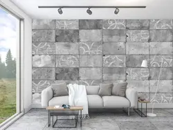 پوستر دیواری طرح بتن اشکال هندسی W10017700 - خرید با بهترین قیمت - والینو