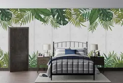 پوستر دیواری طرح برگ و بتن W10045400 - خرید با بهترین قیمت - والینو