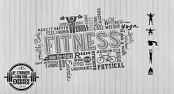 پوستر دیواری بدنسازی طرح چوب و فیتنس W12019210 - خرید با بهترین قیمت - والینو