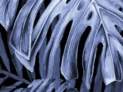 پوستر دیواری طرح برگ های انجیری w11019600 - خرید با بهترین قیمت - والینو