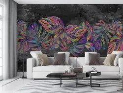 پوستر دیواری طرح برگ های پهن w11012200 - خرید با بهترین قیمت - والینو