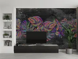 پوستر دیواری طرح برگ های پهن w11012200 - خرید با بهترین قیمت - والینو