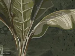 پوستر دیواری طرح برگ و پرندگان w11019200 - خرید با بهترین قیمت - والینو