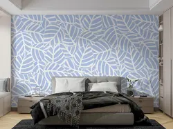 پوستر دیواری طرح برگ بزرگ با رنگ زمینه ی آبی روشن W12110730 - خرید با بهترین قیمت - والینو