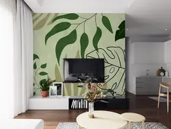 پوستر دیواری طرح برگ بزرگ با رنگ زمینه ی سبز W12110610 - خرید با بهترین قیمت - والینو