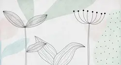 پوستر دیواری طرح برگ بزرگ با رنگ زمینه ی طوسی W12110840 - خرید با بهترین قیمت - والینو