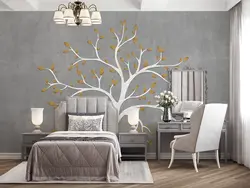 پوستر دیواری طرح تک درخت بزرگ با رنگ زمینه ی طوسی روشن W12111410 - خرید با بهترین قیمت - والینو