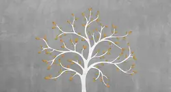 پوستر دیواری طرح تک درخت بزرگ با رنگ زمینه ی طوسی روشن W12111410 - خرید با بهترین قیمت - والینو