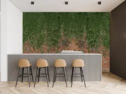 پوستر دیواری طرح دیوار آجری و برگ W12013200 - خرید با بهترین قیمت - والینو