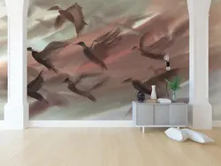 پوستر دیواری طرح پرنده آبرنگی W10052610 - خرید با بهترین قیمت - والینو