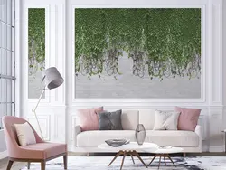 پوستر دیواری طرح دیوار آجری و برگ W12013210 - خرید با بهترین قیمت - والینو