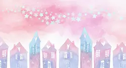 پوستر دیواری طرح ساختمان و ستاره W12010400 - خرید با بهترین قیمت - والینو