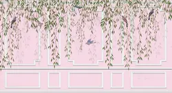 پوستر دیواری طرح گچبری و برگ W12013820 - خرید با بهترین قیمت - والینو