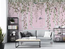 پوستر دیواری طرح گچبری و برگ W12013820 - خرید با بهترین قیمت - والینو