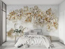 پوستر دیواری طرح گل های طلایی W13012100 - خرید با بهترین قیمت - والینو