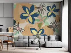 پوستر دیواری طرح گل بزرگ 5 برگ W12112400 - خرید با بهترین قیمت - والینو