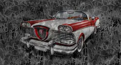 پوستر دیواری طرح ماشین کلاسیک w11010300 - خرید با بهترین قیمت - والینو