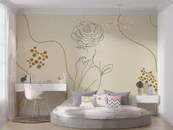 پوستر دیواری طرح مینیمال دختر و گل W12020200 - خرید با بهترین قیمت - والینو