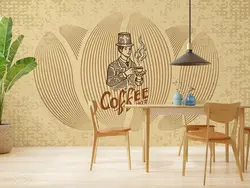 پوستر دیواری کافی شاپ طرح مرد و قهوه W12016800 - خرید با بهترین قیمت - والینو