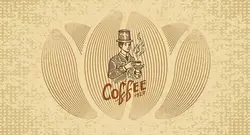 پوستر دیواری کافی شاپ طرح مرد و قهوه W12016800 - خرید با بهترین قیمت - والینو